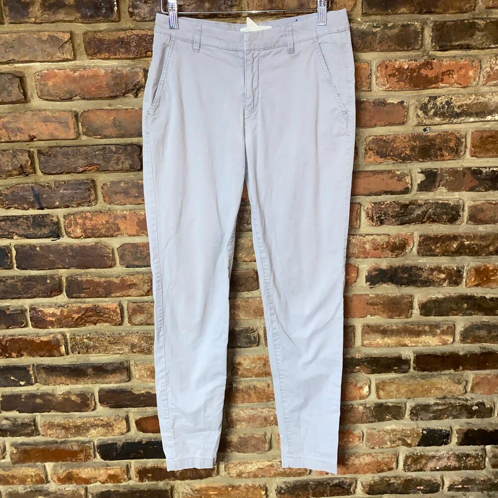 H&M LOGG Gray Flat Front Chino Skinny Ankle Khaki Pants Women's Size 4